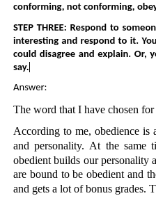 Week One Discussion, Part 2 (Beginning Our Inquiry) . Beginning Our Inquiry: Conformity & Obedience